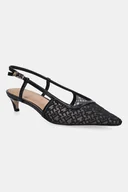 Czółenka - Tommy Hilfiger szpilki MONO SQUARED TOE KITTEN SLINGB kolor czarny FW0FW08746 - miniaturka - grafika 1
