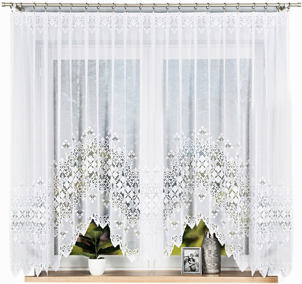 NADIA Firana żakardowa rozm. 300x160cm (gotowa) z podcięciem