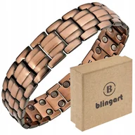 Bransolety męskie - BLINGART Bransoletka magnetyczna miedziana MĘSKA zatrzaskowa na prezent - miniaturka - grafika 1