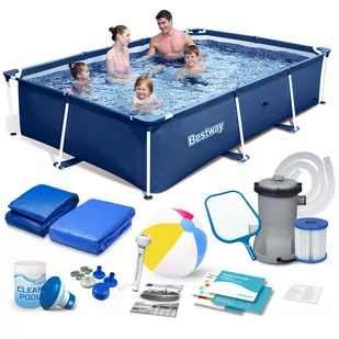Basen ogrodowy stelażowy 259x170x61cm zestaw 16w1 Bestway 56403N - Baseny ogrodowe - miniaturka - grafika 1
