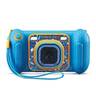 VTech - KidiZoom Fun Blue, Aparat cyfrowy dla dzieci 9 w 1, zdjęcia i filmy, kolorowy ekran, filtry, ramki i śmieszne efekty, prezent dla dzieci od 3 lat do 10 lat - Zawartość w języku francuskim - Aparaty Cyfrowe - miniaturka - grafika 1