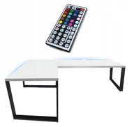 Biurka gamingowe - Biurko Gamingowe Narożne Loftowe Metalowe Komputerowe Led Rgb - miniaturka - grafika 1