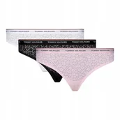 Majtki damskie - TOMMY HILFIGER BIKINI DAMSKIE MAJTKI 3P CZARNE/BIAŁE/RÓŻOWE r.S - miniaturka - grafika 1
