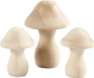 Zabawki kreatywne - Creativ Company Grzybki z drewna H: 4,5 i 6,5 cm 3 szt. - miniaturka - grafika 1