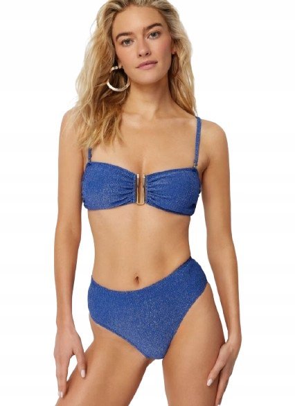 TRENDYOL NIEBIESKI BŁYSZCZĄCY KOMPLET DWUCZĘŚCIOWY 40 5_A