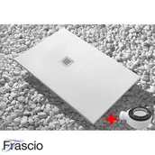 Brodziki prysznicowe - Brodzik Vulcano Line Slim White 70x155 cm z żywicy syntetycznej i proszku marmurowego z wolnym odpływem - FRASCIO - miniaturka - grafika 1