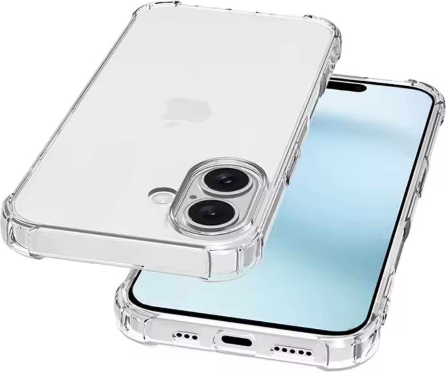 Etui na telefon komórkowy iPhone 16 Odporne na wstrząsy, dopasowane przezroczyste etui ochronne wykonane z silikonu/TPU