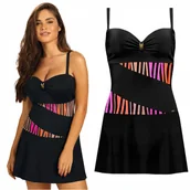 Stroje kąpielowe - Strój kąpielowy jednoczęściowy usztywniany sukienka plażowa SELF 8900 42C - miniaturka - grafika 1