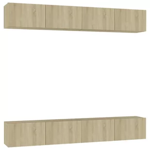 vidaXL Szafki telewizyjne 4 szt. dąb sonoma 100x30x30 cm płyta 3078956 - Meblościanki - miniaturka - grafika 1