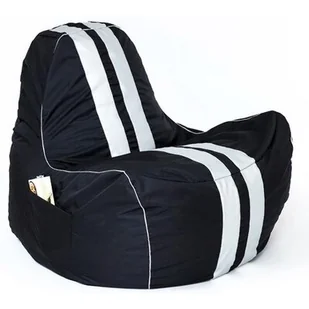 Pufa worek GOGIFT Ferrari Czarno-biały XXL - Fotele i pufy dla dzieci - miniaturka - grafika 1