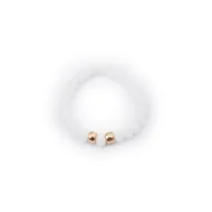 Pierścionki - Biały pierścionek na gumce BA3944 - miniaturka - grafika 1