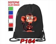 Torby szkolne - Worek Szkolny Na Wf Buty Dla Dziecka Zwierzaki Śmieszne Różne + Imię - miniaturka - grafika 1