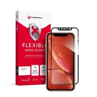 Szkła hartowane na telefon - Forcell Szkło hybrydowe Flexible 5d Full Glue Do Iphone Xr/11 Czarny - miniaturka - grafika 1