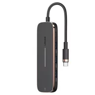 Moduły wifi i przekaźniki sygnału - USAMS Adapter HUB 3xUSB + USB-C + HDMI czarny/black SJ578HUB01 (US-SJ578) - miniaturka - grafika 1