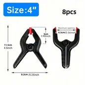 Inne - TEMU 8-pak wytrzymałych zacisków sprężynowych 3/4 cala, regulowany uchwyt dociskowy, plastikowe zaciski nylonowe do rzemiosła, przykrycia basenu, tła - miniaturka - grafika 1