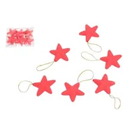 Bombki - Bombka gwiazda 6,5 cm czerwony / złoty / srebrny - miniaturka - grafika 1