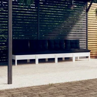 Sofy ogrodowe - shumee 4 osobowa sofa ogrodowa z antracytowymi poduszkami sosnowa - miniaturka - grafika 1