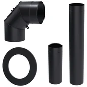 Akcesoria grzewcze - Zestaw Montażowy Stalowy Czarny Fi180 - miniaturka - grafika 1