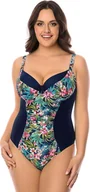 Stroje kąpielowe - Vivisence Vivisence 3108 kwiaty granat 90E Kostium kąpielowy jednoczęściowy - miniaturka - grafika 1
