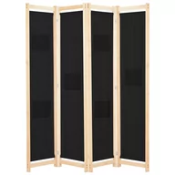 Parawany - Parawan 4-panelowy, czarny, 160x170x4 cm, tkanina - miniaturka - grafika 1