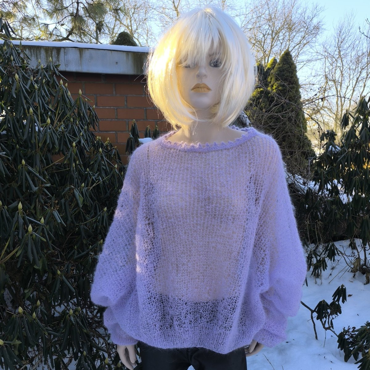 Delikatny moherowy sweterek, oversize
