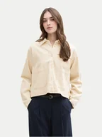 Kurtki damskie - Tom Tailor Denim Kurtka jeansowa 1045500 Beżowy Regular Fit - miniaturka - grafika 1
