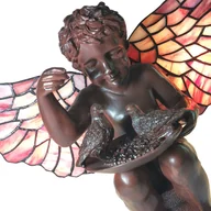 Lampy stojące - Clayre & Eef Lampa Stołowa Tiffany Anioł A 5LL-6049 - miniaturka - grafika 1