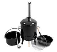 KUCHNIA POLOWA KOCIOŁEK MYŚLIWSKI Z PALENISKIEM, GARNEK RUSZT CHOCHLA