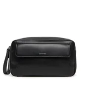Kosmetyczki, organizery i kuferki - Kosmetyczka Calvin Klein Ck Sleek 2G Washbag K50K513039 Czarny - miniaturka - grafika 1