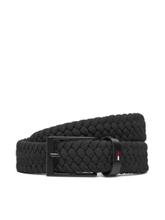 Tommy Hilfiger Pasek Męski Layton Elastic AM0AM13570 Czarny - Paski - miniaturka - grafika 1