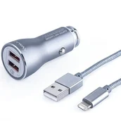 Ładowarki samochodowe - Ładowarka MyWay 12/24 2 Usb Qc kabel Usb lightning - miniaturka - grafika 1