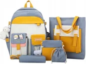 Plecaki szkolne i tornistry - PLECAK SZKOLNY TORNISTER MŁODZIEŻOWY ZESTAW 5W1 PIÓRNIK TORBA SASZETKA DUŻY - miniaturka - grafika 1
