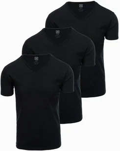 Zestaw bawełnianych męskich t-shirtów V-neck BASIC 3x czarny V9 OM-TSBS-0233 S - Koszulki męskie - miniaturka - grafika 1