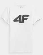 Koszulki męskie - T-shirt 4F Koszulka męska z nadrukiem BIAŁA - miniaturka - grafika 1