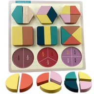 Puzzle - Puzzle Drewniane Edukacyjne Matematyka Ułamki Zkb-2053 - miniaturka - grafika 1