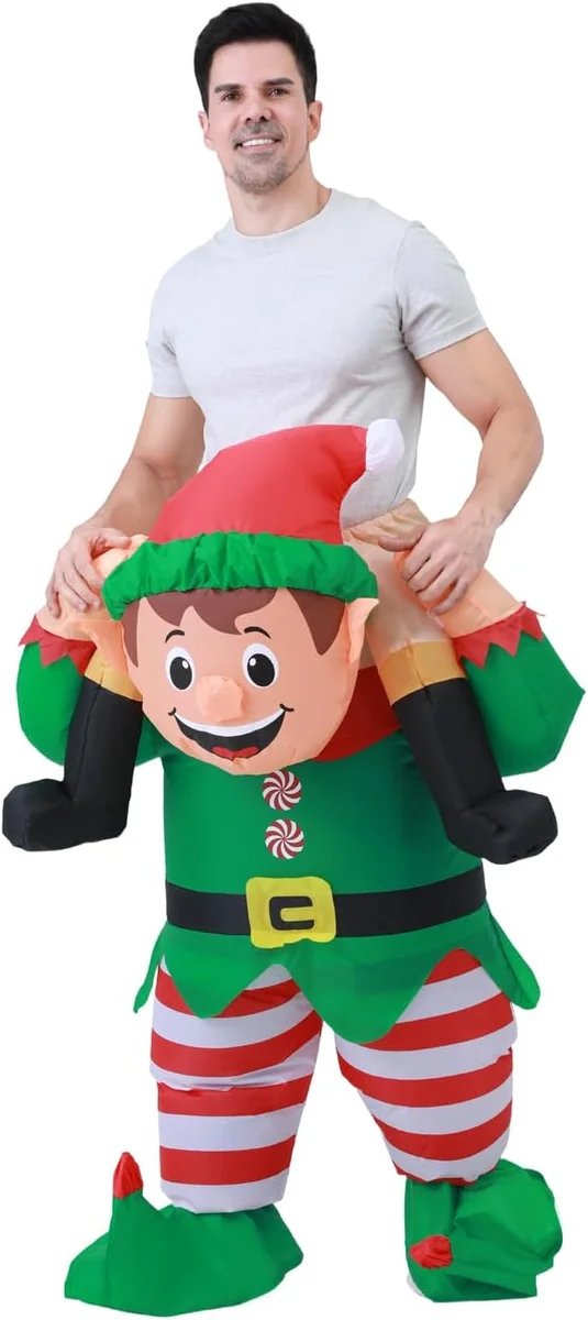 KOSTIUM NADMUCHIWANY ELF DLA DOROSŁYCH 150-190CM PRZEBRANIE ŚWIĘTA ZABAWA