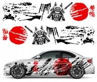 Akcesoria tuningowe - 2x Naklejka Grafika na auto Motyw Japoński Samurai Japan Pasy Kleksy 94x900 - miniaturka - grafika 1