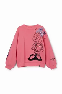 Bluzy dla dziewczynek - Desigual bluza bawełniana dziecięca kolor różowy z nadrukiem - grafika 1