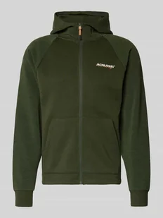 Bluza rozpinana o kroju regular fit z nadrukiem z logo model ‘Thatcher’ - Bluzy męskie - miniaturka - grafika 1