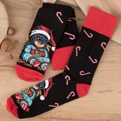 Skarpetki męskie - SKARPETKI Świąteczne Dla Mężczyzny Motyw Batman - miniaturka - grafika 1