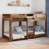 Łóżka dla dzieci i młodzieży - vidaXL Łóżko piętrowe dla dzieci z materacem Stare drewno 100 x 200 cm - miniaturka - grafika 1