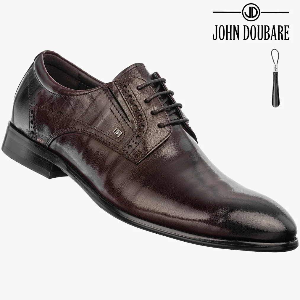 Buty Wizytowe Męskie Skórzane Eleganckie Półbuty JOHN DOUBARE Brązowe 40