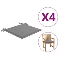 Poduszki na krzesła - vidaXL Poduszki na krzesła ogrodowe, 4 szt., szare, 50x50x4 cm - miniaturka - grafika 1
