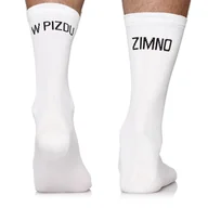 Skarpetki męskie - Skarpety rowerowe, termoaktywne, kolarskie Todo Cycling Pro W PIZ DU ZIMNO białe, szosowe, 35-38 - miniaturka - grafika 1