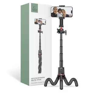 TECH-PROTECT L07S BLUETOOTH SELFIE STICK FLEXIBLE TRIPOD BLACK - Selfie stick - miniaturka - grafika 1