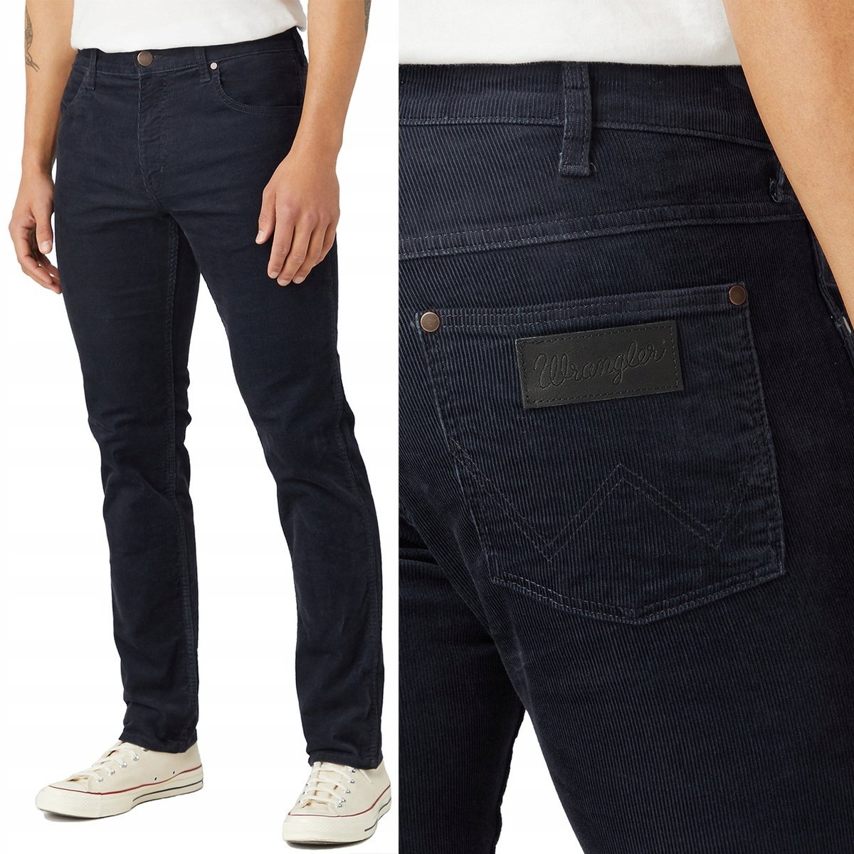 Wrangler GREENSBORO Parisian Night GRANATOWE SZTRUKSY W31 L32