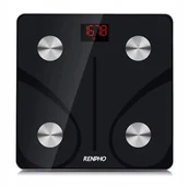 Wagi łazienkowe - Waga Łazienkowa Z Aplikacją Dokładny Pomiar Ciała Aplikacja Renpho Czarna - miniaturka - grafika 1