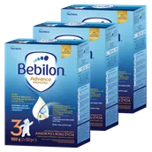 Mleko modyfikowane - Zestaw Bebilon Advance Pronutra 3 Junior, odżywcza formuła na bazie mleka, po 1 roku, 3 x 1000 g - miniaturka - grafika 1