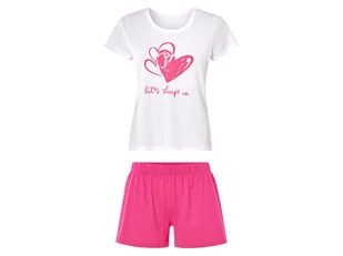 esmara® Piżama damska z bawełny (Biały/różowy, XS (32/34)) - Piżamy damskie esmara® Piżama damska z bawełny (Biały/różowy, XS (32/34)) - Piżamy damskie - miniaturka - grafika 1