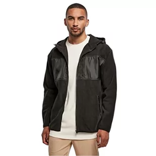 Urban Classics Bluza z kapturem z mikropolaru, swobodna męska kurtka z polaru w rozmiarze oversize, dostępna w dwóch kolorach, rozmiarach S-5XL, czarny, 5XL - Kurtki męskie - miniaturka - grafika 1